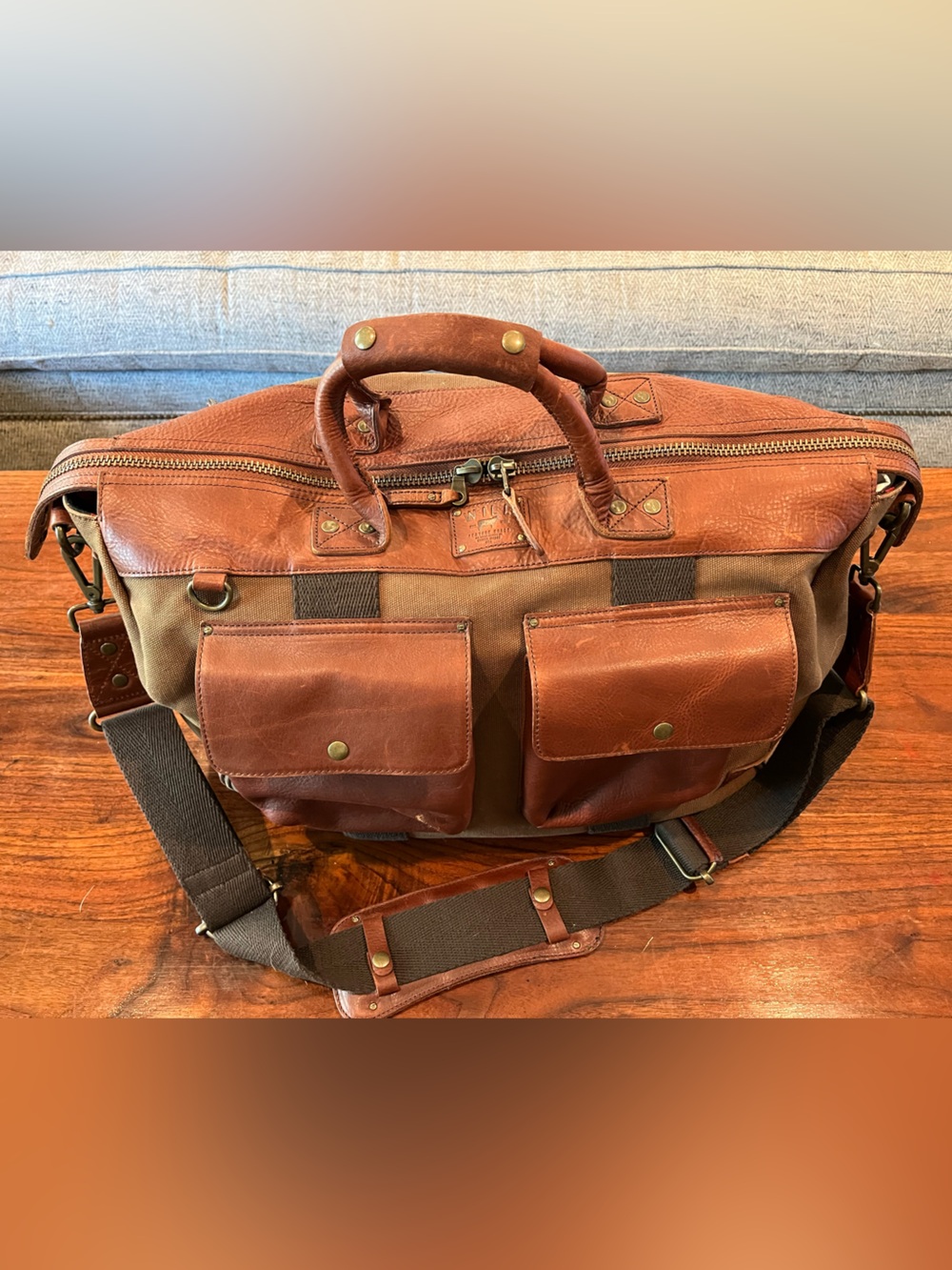 Will Leather Goods Canvas and Leather Duffle Bag